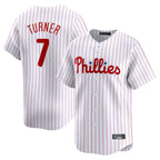 P.Phillies #7 Trea Turner Player White Home Limited Fdoa Stitched Jerseys