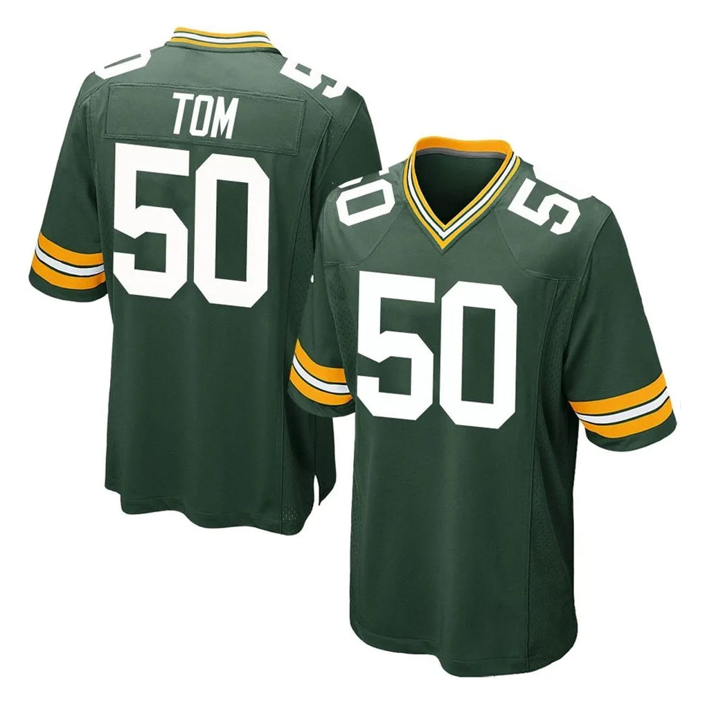 GB.Packers #50 Zach Tom Player Green Home Game Gdoa Stitched Jerseys