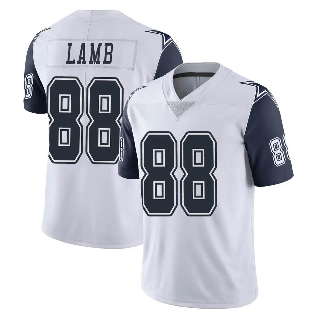 D.Cowboys #88 CeeDee Lamb Player White-Navy Limited Color Rush Vapor Untouchable Home Game Gdoa Stitched Jerseys