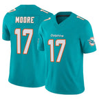 M.Dolphins #17 Trey Moore Player Aqua Limited Vapor F.U.S.E. Home Game Gdoa Stitched Jerseys