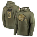 C.Browns #3 Jerry Jeudy Player Olive Salute to Service Pullover Hoodies Home Game Gdoa Stitched Jerseys