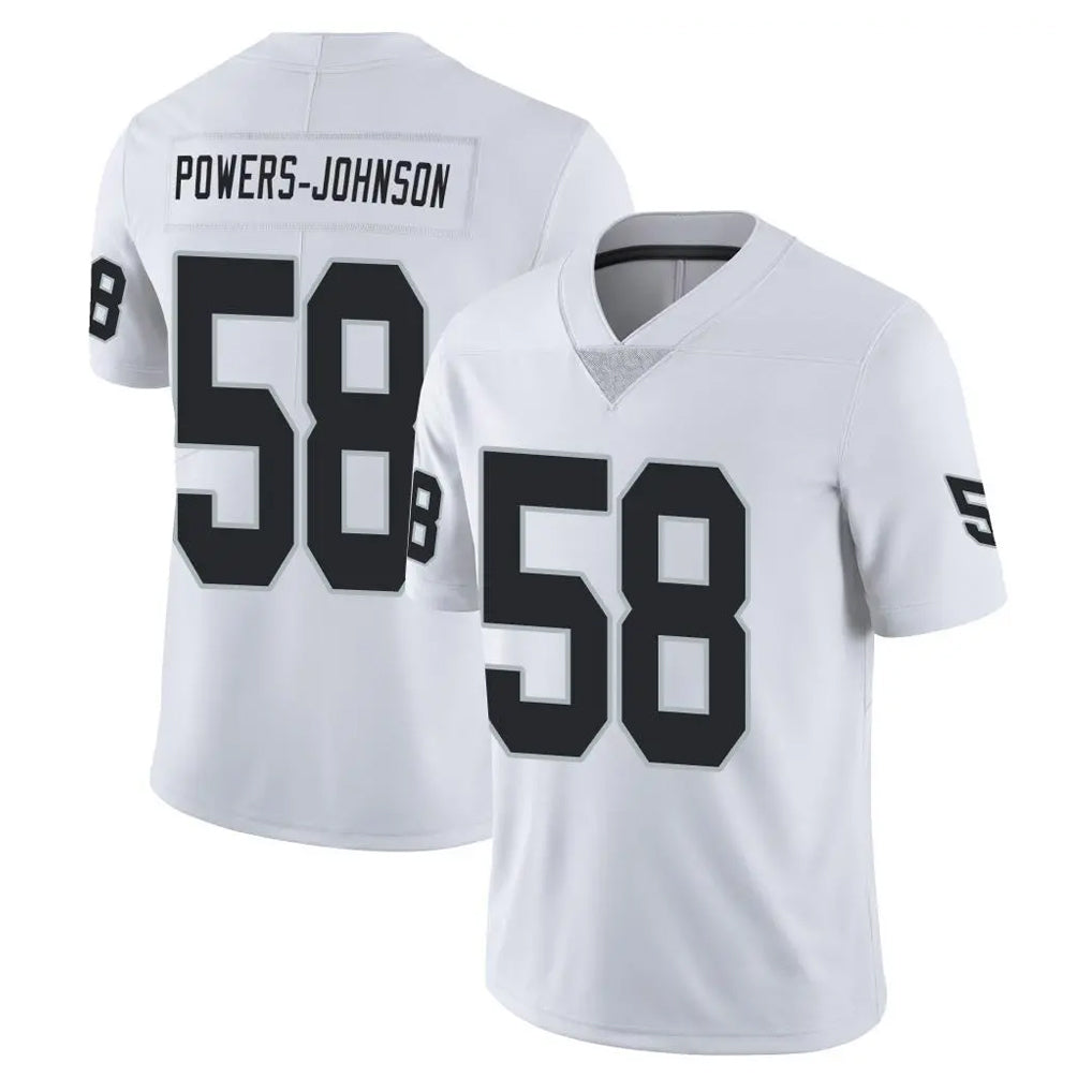 LV.Raiders #58 Jackson Powers-Johnson Player White Limited Vapor Untouchable Home Game Gdoa Stitched Jerseys