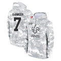 NO.Saints #7 Jonas Sanker Player Arctic Camo Salute to Service Pullover Hoodies Limited Game Gdoa Stitched Jerseys