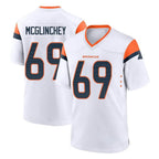 D.Broncos #69 Mike McGlinchey Player White Home Game Gdoa Stitched Jerseys