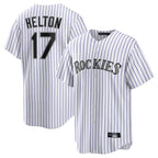 C.Rockies #17 Todd Helton Player White Game Home Gdoa Stitched Jerseys