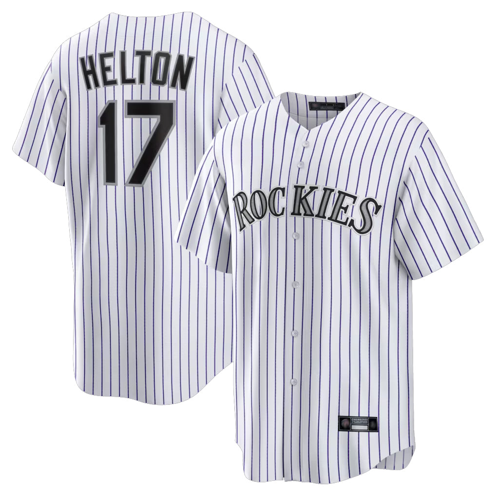 C.Rockies #17 Todd Helton Player White Game Home Gdoa Stitched Jerseys