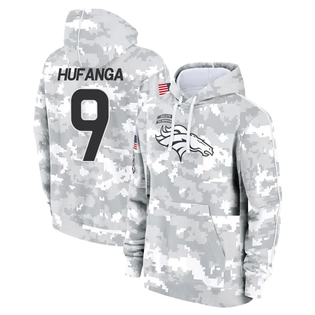 D.Broncos #9 Talanoa Hufanga Player Arctic Camo Salute to Service Hoodies Limited Game Gdoa Stitched Jerseys