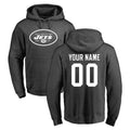 Custom NY.Jets Gray Pullover Hoodies Limited Game Any Name & Numbers Gdoa Stitched Jerseys