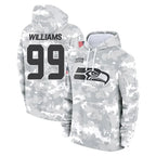 S.Seahawks #99 Leonard Williams Player Arctic Camo Limited Salute to Service Pullover Hoodies Game Gdoa Stitched Jerseys