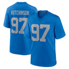 D.Lions #97 Aidan Hutchinson Player Blue Limited Throwback Vapor Untouchable Gdoa Stitched Jerseys