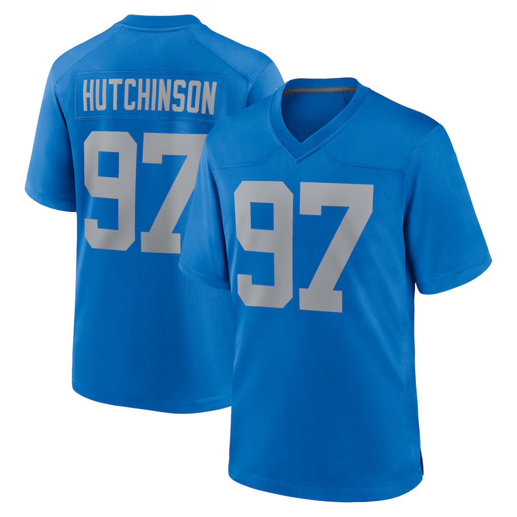 D.Lions #97 Aidan Hutchinson Player Blue Limited Throwback Vapor Untouchable Gdoa Stitched Jerseys