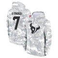 H.Texans #7 CJ Stroud Player Arctic Camo Salute to Service Hoodies Limited Game Gdoa Stitched Jerseys