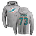 M.Dolphins #73 Austin Jackson Player Gray LOGO Pullover Hoodies Limited Gdoa Stitched Jerseys