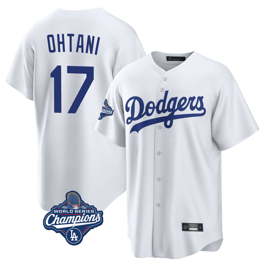 LA.Dodgers #17 Shohei Ohtani Player White World Series Meet Game Home Fdoa Stitched Jerseys
