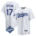 LA.Dodgers #17 Shohei Ohtani Player White World Series Meet Game Home Fdoa Stitched Jerseys