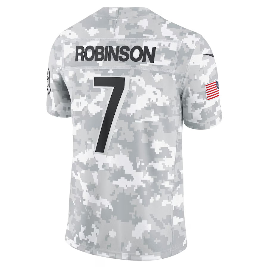 A.Falcons #7 Bijan Robinson Player Camo Salute to Service Limited Gdoa Stitched Jerseys