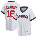 LA.Angels #18 Nolan Schanuel Player White T-shirt Home Game Fdoa Stitched Jerseys
