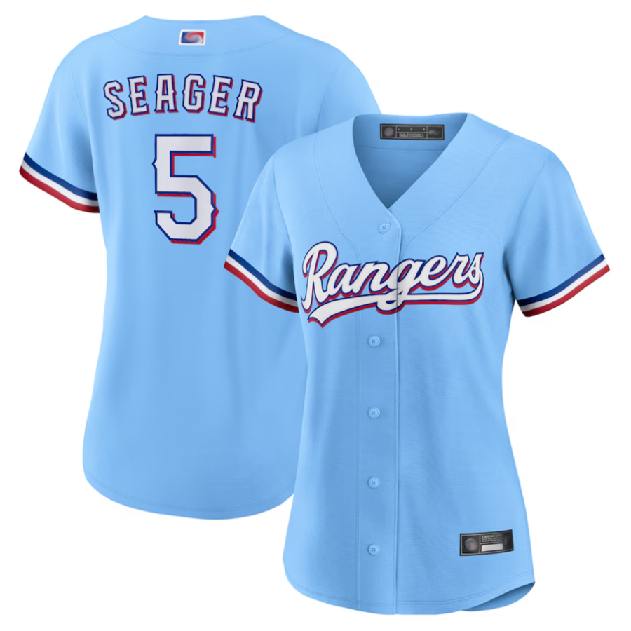 T.Rangers #5 Corey Seager Player Light Blue Replica Fdoa Stitched Jerseys
