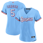 T.Rangers #5 Corey Seager Player Light Blue Replica Fdoa Stitched Jerseys