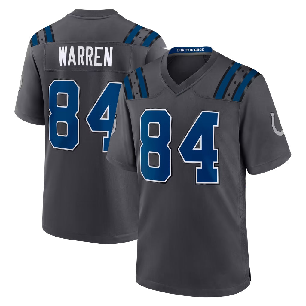 IN.Colts #84 Tyler Warren Player Anthracite 2026 Rivalries Collection Home Game Gdoa Stitched Jerseys