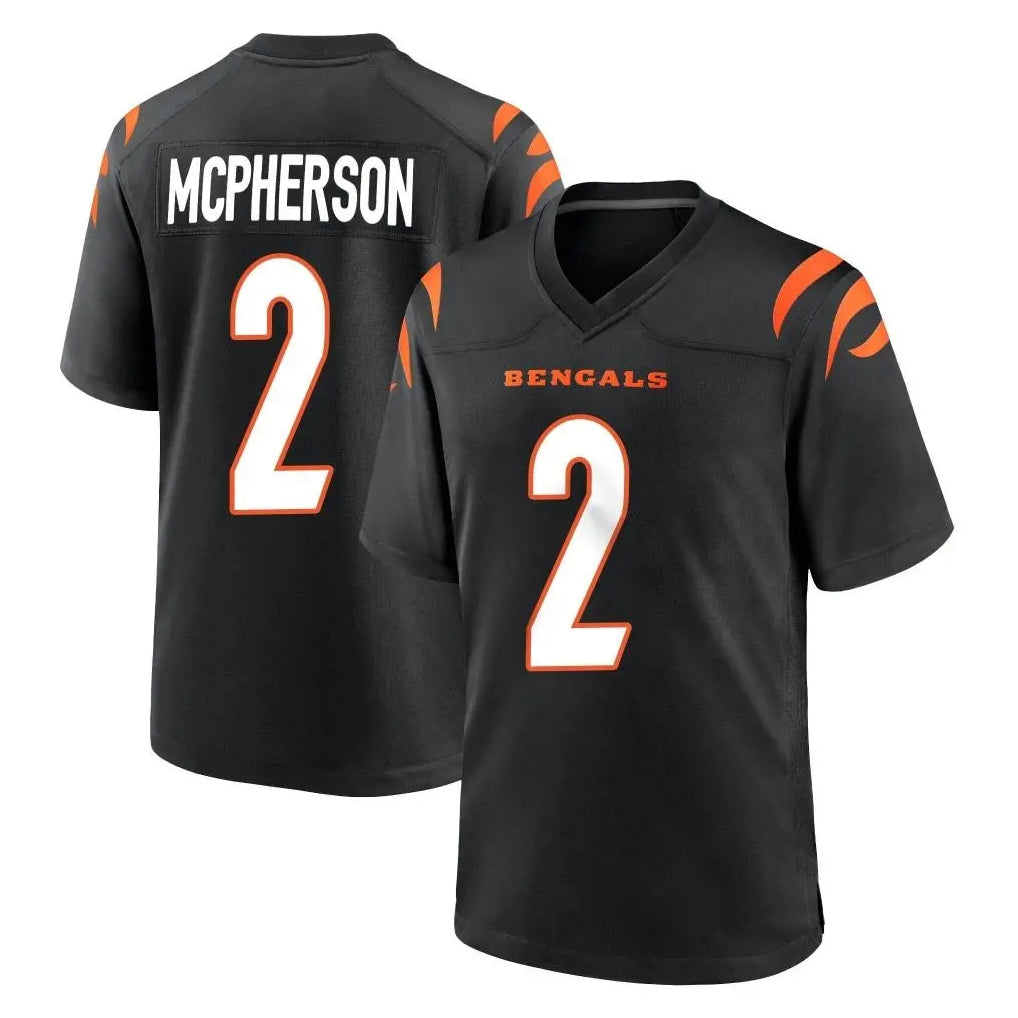C.Bengals #2 Evan McPherson Player Black Home Game Gdoa Stitched Jerseys