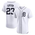 D.Tigers #23 Kirk Gibson Player White Limited Elite Home Gdoa Stitched Jerseys