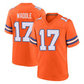 D.Broncos #17 Jaylen Waddle Player Orange Alternate Collection Throwback Game Gdoa Stitched Jerseys