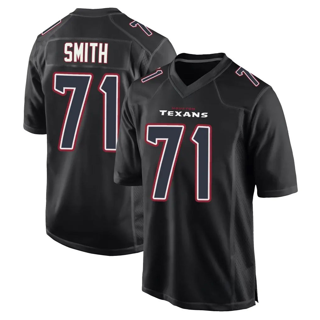 H.Texans #71 Braden Smith Player Black Fashion Home Game Gdoa Stitched Jerseys