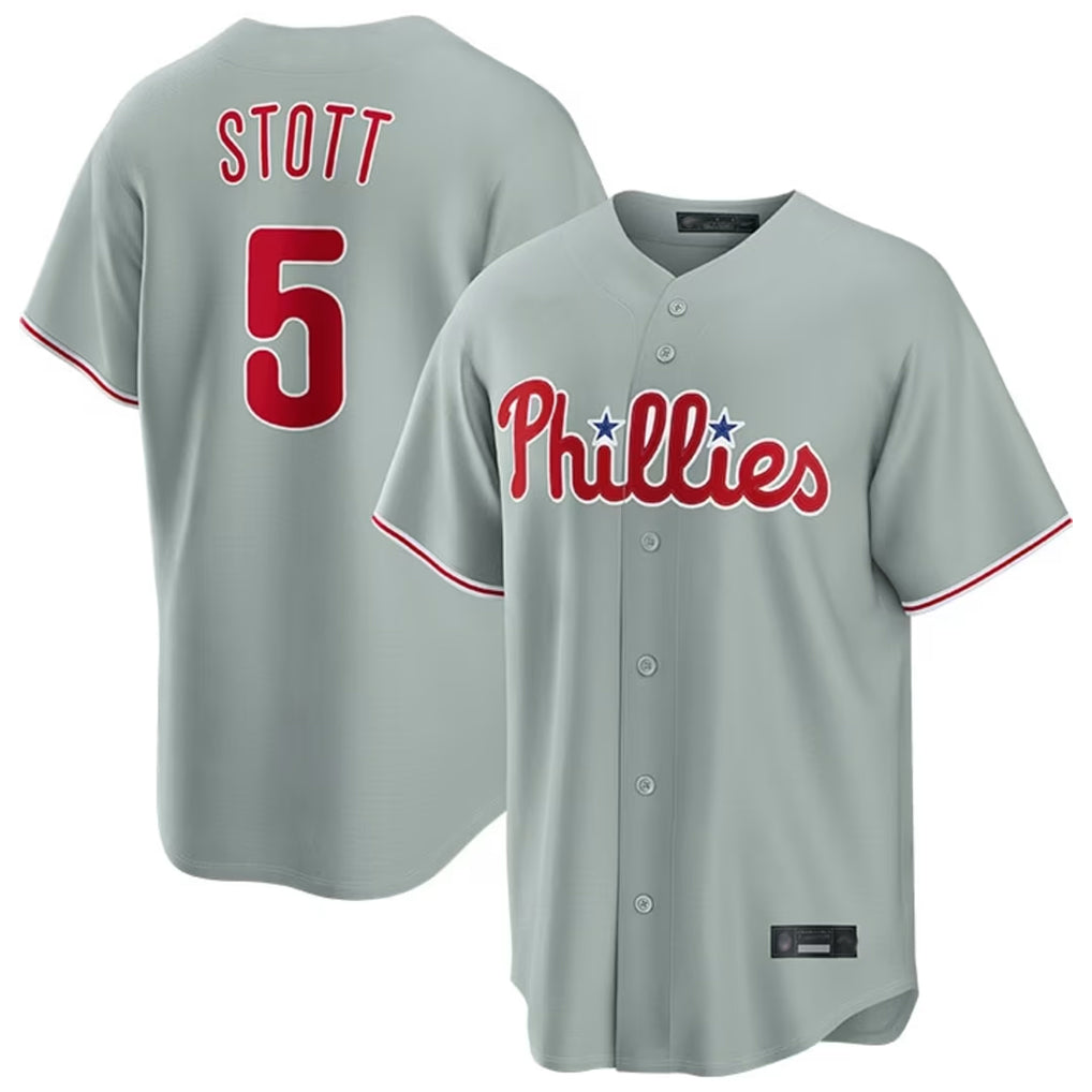 P.Phillies #5 Bryson Stott Player Gray Home Game Fdoa Stitched Jerseys
