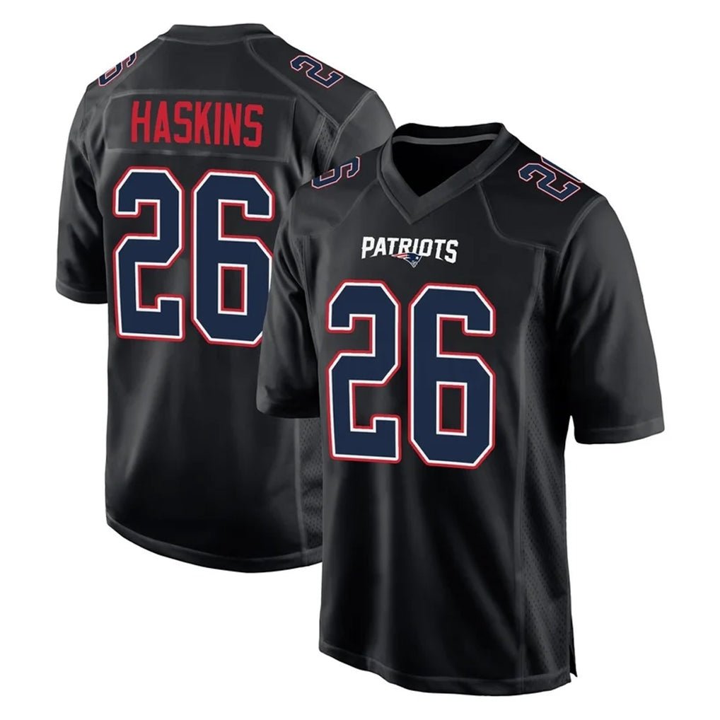 NE.Patriots #26 Hassan Haskins Player Carbon Fashion Limited Home Game Gdoa Stitched Jerseys