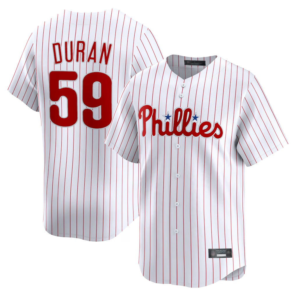 P.Phillies #59 Jhoan Duran Player White Home Limited Fdoa Stitched Jerseys