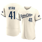 M.Twins #41 Joe Ryan Player Cream Home Limited Elite Fdoa Stitched Jerseys