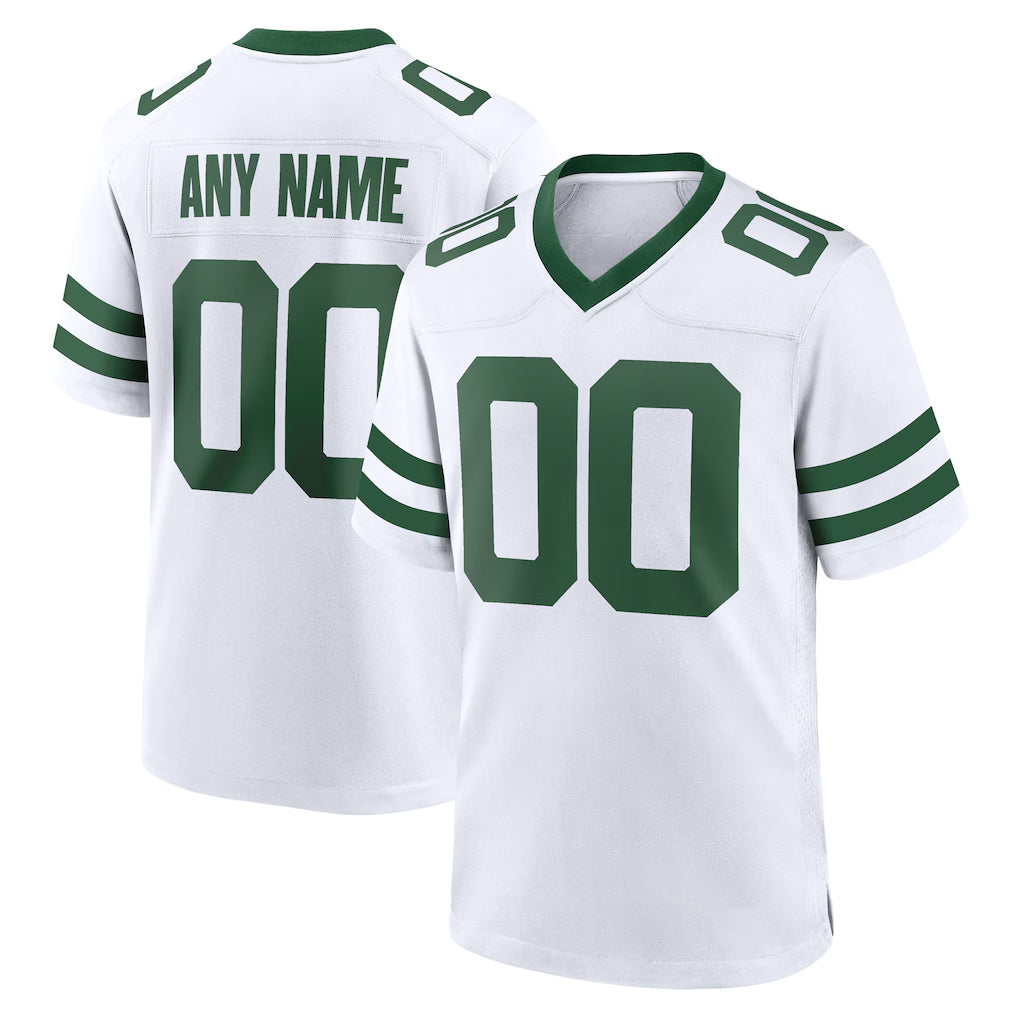 Custom NY.Jets White Legacy Home Game Any Name & Numbers Gdoa Stitched Jerseys