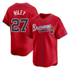 A.Braves #27 Austin Riley Player Red Limited Home Game Gdoa Stitched Jerseys