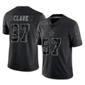 D.Cowboys #97 Kenny Clark Player Black Limited Reflective Home Game Gdoa Stitched Jerseys
