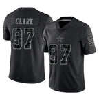 D.Cowboys #97 Kenny Clark Player Black Limited Reflective Home Game Gdoa Stitched Jerseys