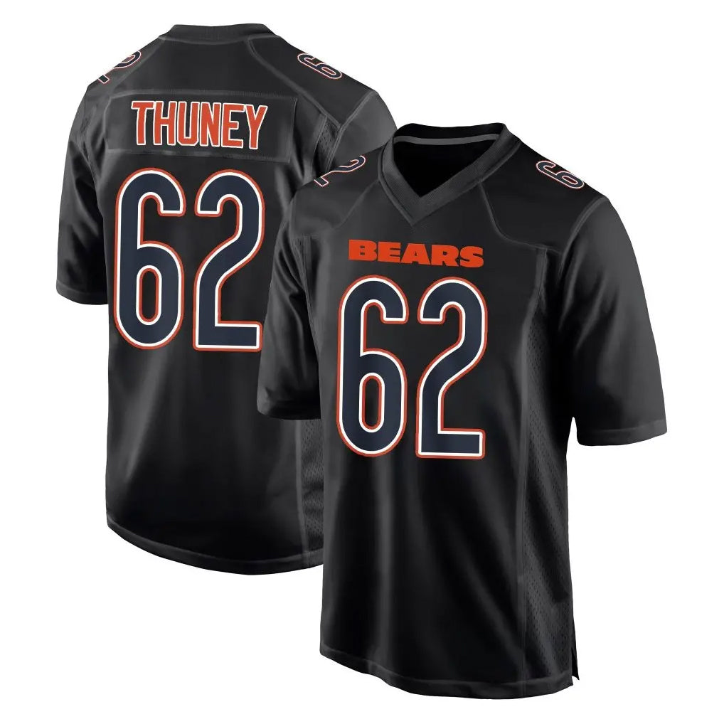 C.Bears #62 Joe Thuney Player Carbon Black Fashion Game Gdoa Stitched Jerseys