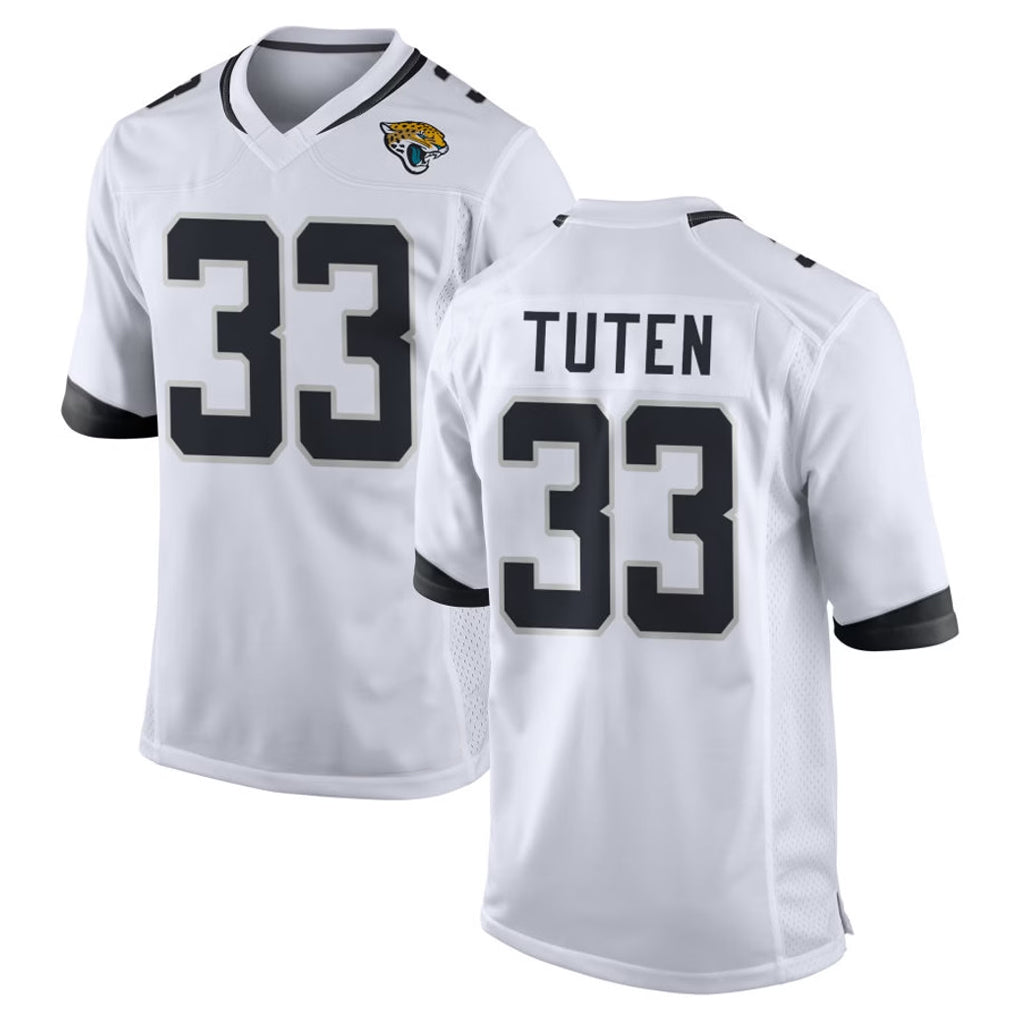 J.Jaguars #33 Bhayshul Tuten Player White Home Game Gdoa Stitched Jerseys