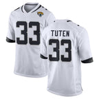 J.Jaguars #33 Bhayshul Tuten Player White Home Game Gdoa Stitched Jerseys