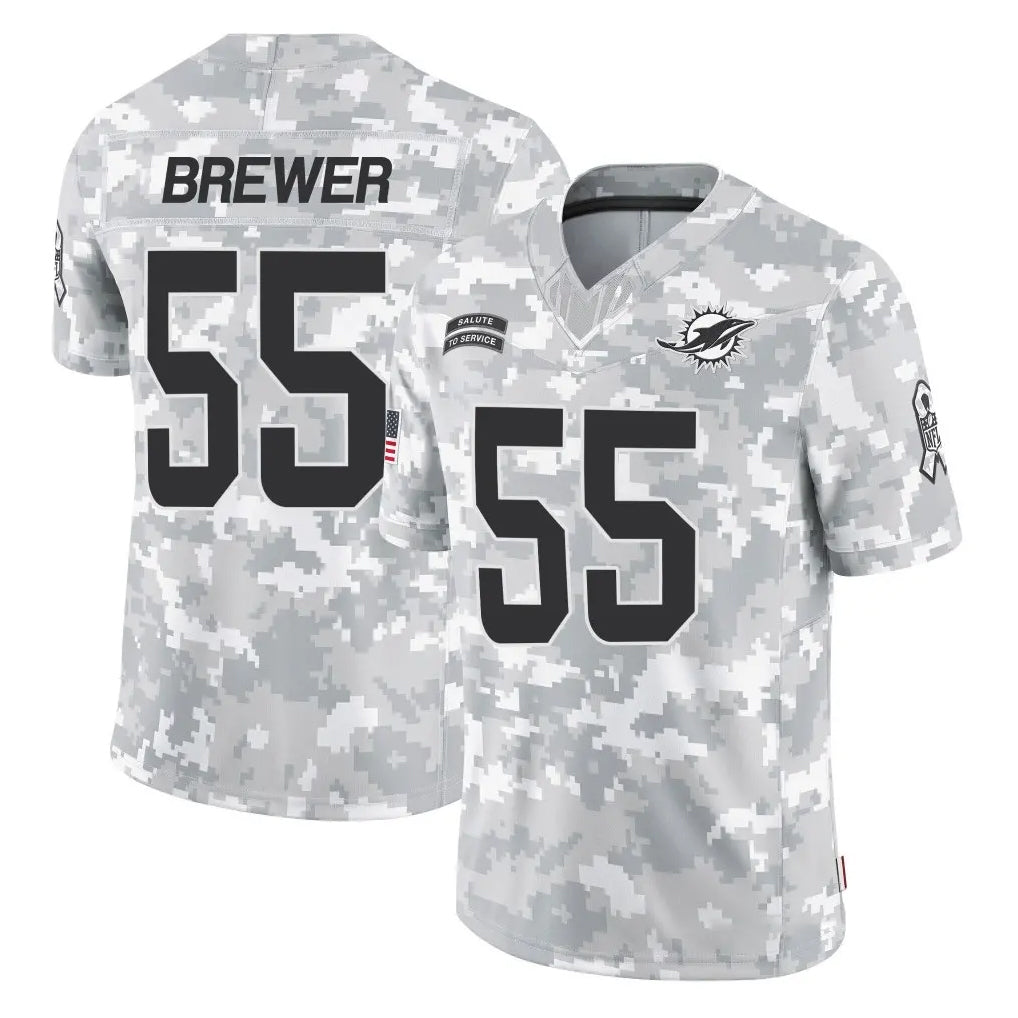 M.Dolphins #55 Aaron Brewer Player Arctic Camo Salute To Service Limited Game Gdoa Stitched Jerseys