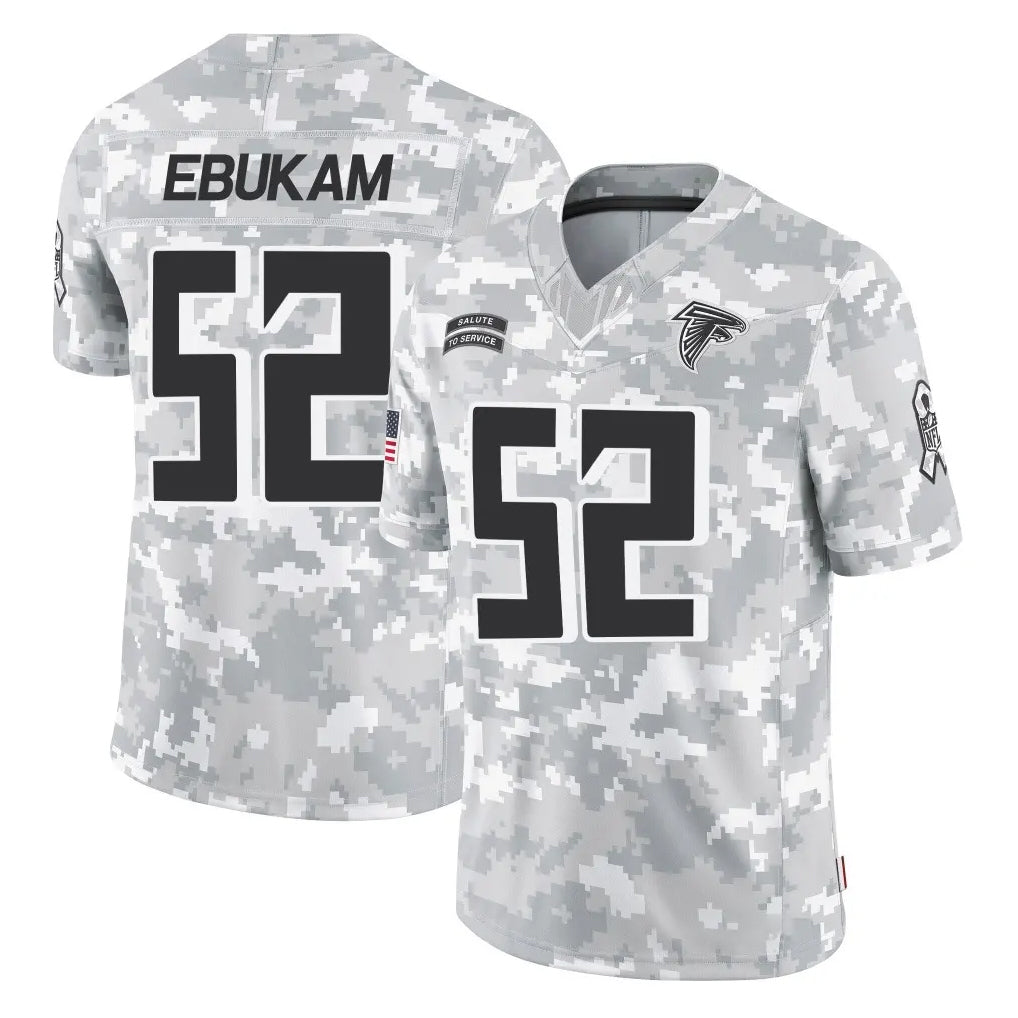 A.Falcons #52 Samson Ebukam Player Camo Salute to Service Limited Gdoa Stitched Jerseys