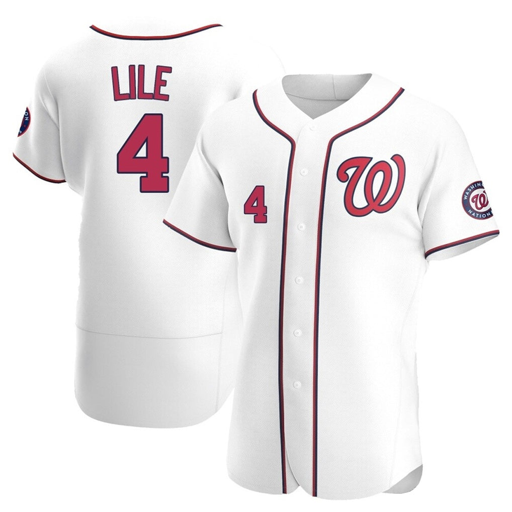 W.Nationals #4 Daylen Lile Player White Alternate Elite Fdoa Stitched Jerseys