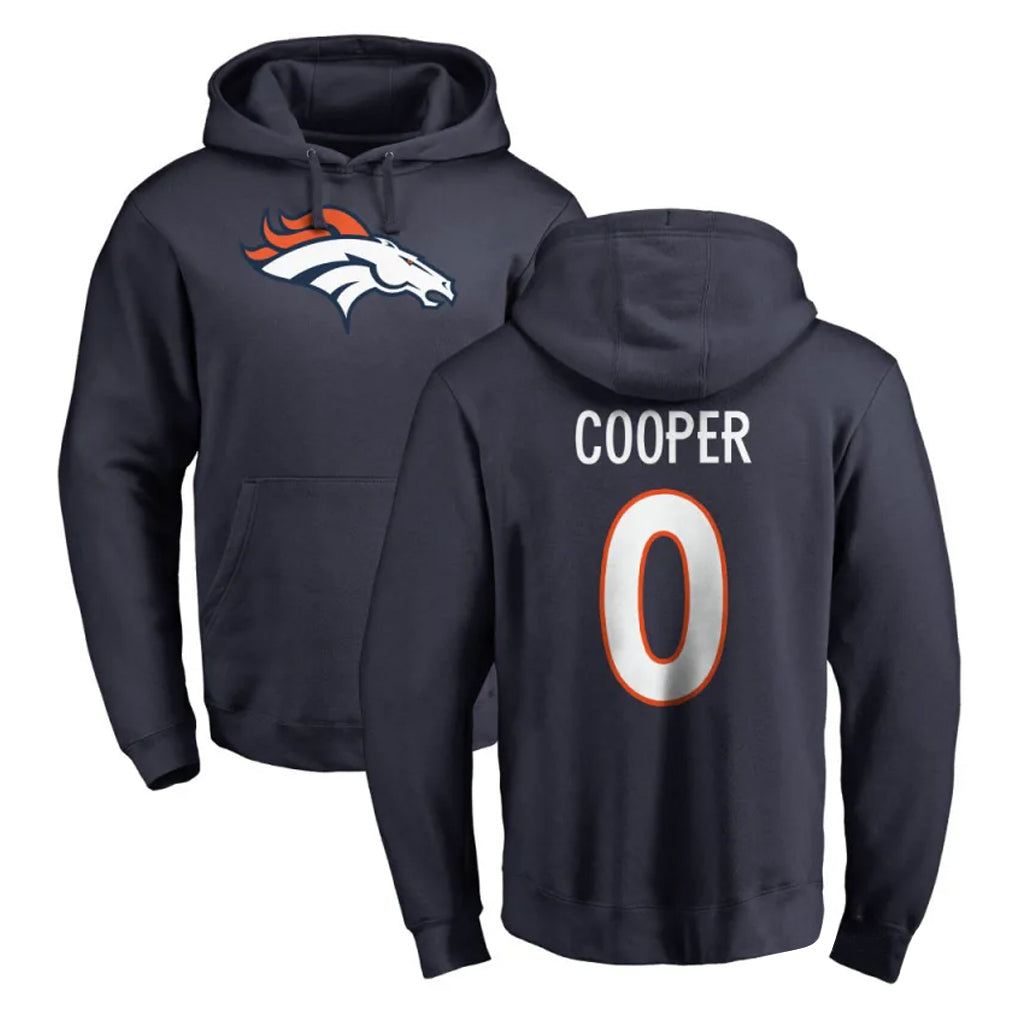 D.Broncos #0 Jonathon Cooper Player Navy Pullover Hoodie Limited Gdoa Stitched Jerseys