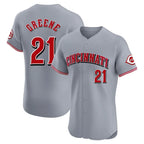 C.Reds #21 Hunter Greene Player Gray Limited Elite Home Gdoa Stitched Jerseys