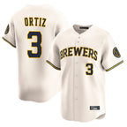 M.Brewers #3 Joey Ortiz Player Cream Home Limited Game Fdoa Stitched Jerseys