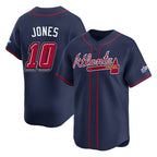 A.Braves #10 Chipper Jones Player Navy 2025 Speedway Classic Home Game Gdoa Stitched Jerseys