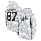 D.Lions #87 Sam LaPorta Player Arctic Camo Salute to Service Hoodies Limited Game Gdoa Stitched Jerseys