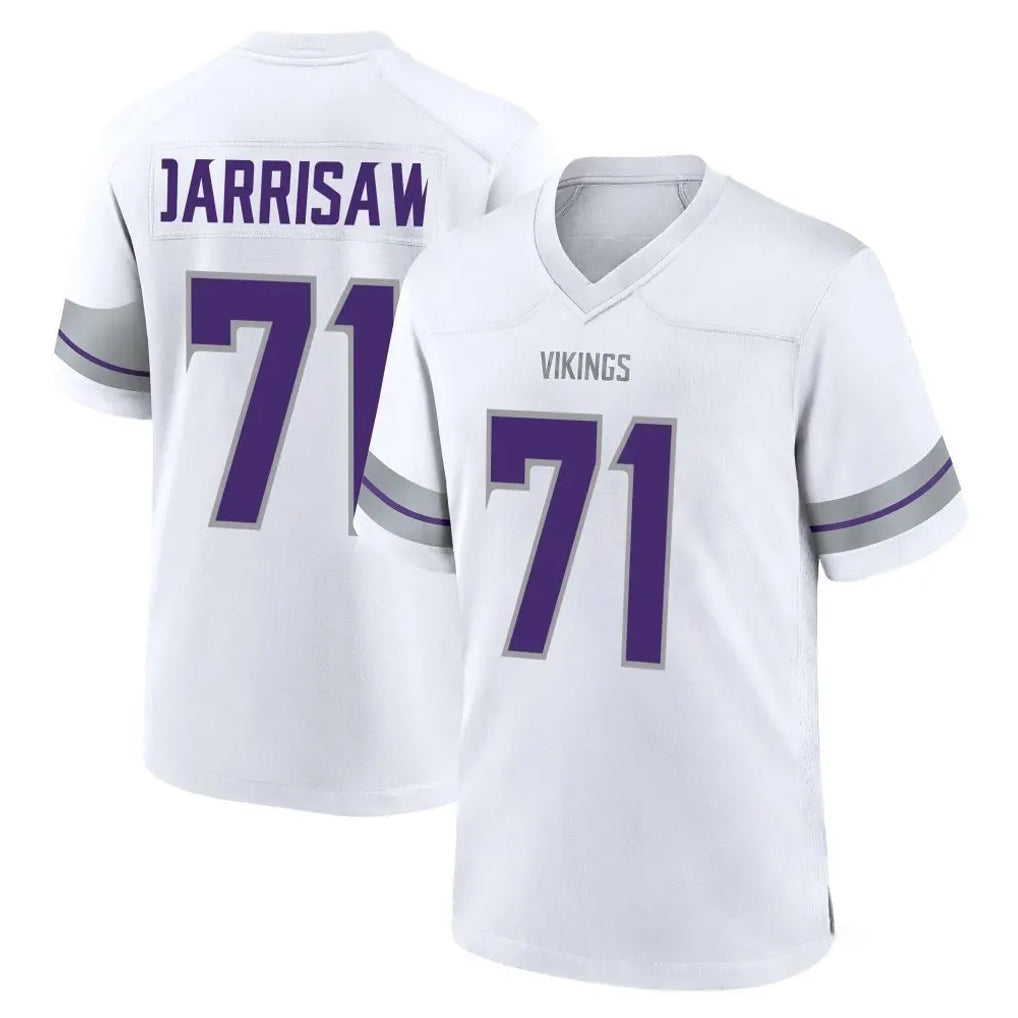 M.Vikings #71 Christian Darrisaw Player White Alternate Home Game Gdoa Stitched Jerseys