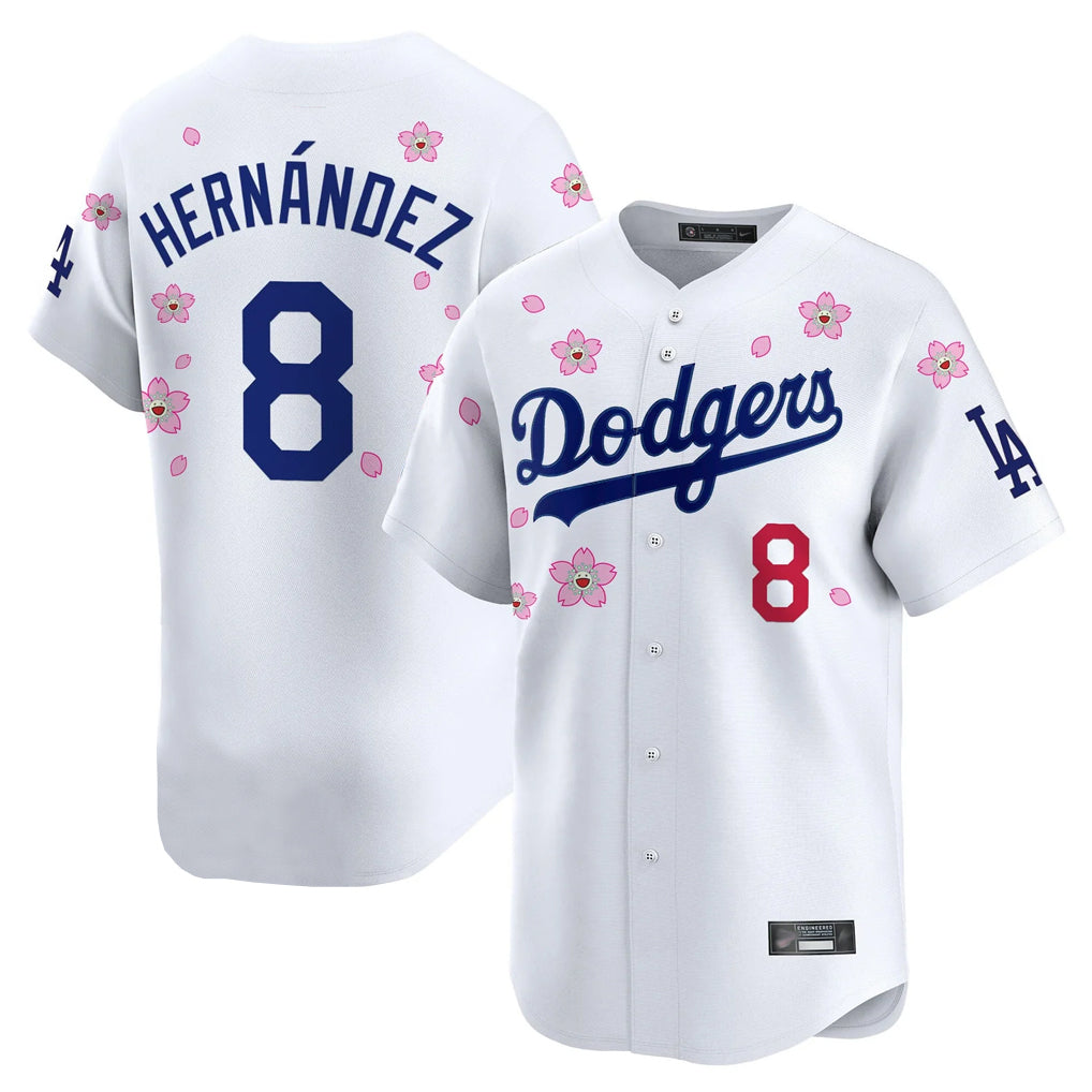 LA.Dodgers #8 Enrique Hern¨¢ndez Player White Tokyo Series Vapor Premier Limited Fdoa Stitched Jerseys