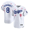 LA.Dodgers #8 Enrique Hern¨¢ndez Player White Tokyo Series Vapor Premier Limited Fdoa Stitched Jerseys
